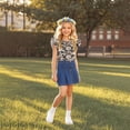 thumbnail image 6 of DeHolifer Girls T-Shirts Crewneck Kids Ruffle camouflage Cute Shirts Casual Summer Elegant Tee Tops for 8 Years, 6 of 7