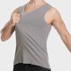 thumbnail image 4 of Camiseta sin mangas con cuello en V para hombre, color liso, sin costuras, con parche interior ajustable para temperatura cálida, blusa de poliéster para hombre., 4 of 6