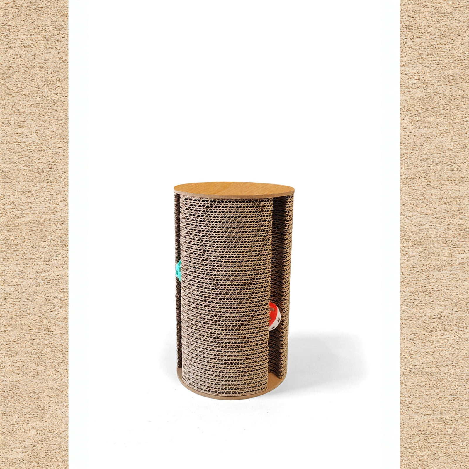 Cat Scratching Post, Cat Scratching Board, Tall Vertical Wall Corner Scratcher with Bell Toy for Indoor Cats, Sisal Cat Scratcher to Protector Furniture, Modern Cat Furniture D