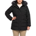 thumbnail image 3 of Wantdo Women's Plus Size Coat Quilted Winter Puffer Jacket Thicken Hooded Parka Coat Black 2XL, 3 of 8