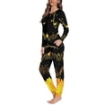 thumbnail image 2 of Suhoaziia Nightwear for Women Plus Size Graphic Breathable Comfortable Shirt Notes Maple Sleep Set Casual 2 PCS Lounge Set Long Sleeve Warmth Bedtime Fall Clothing Size XL, 2 of 5