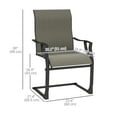thumbnail image 3 of Outsunny Patio Chairs Set of 2, C Spring Motion Outdoor Dining Chairs, 3 of 10
