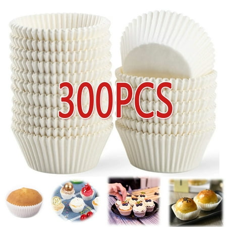 

300Pcs Cupcake Liners Natural Muffin Liners Greaseproof Paper Baking Cups Standard Size Cupcake Liner for Baking Muffin and Cupcake(White)