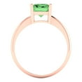 thumbnail image 4 of 2.5ct radiant cut green Zircon 18k rose gold Bridal Wedding Engagement Promise Anniversary Ring for Women size 5.25, 4 of 7