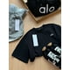thumbnail image 1 of Alo correct version silver logo candy color simple short sleeve ladies loose versatile casual T-shirt summer, 1 of 5