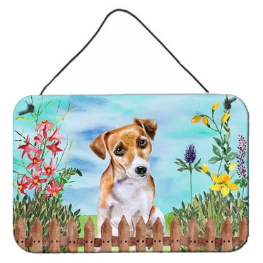 Carolines Treasures CK1275DS812 Jack Russell Terrier 2 Spring Wall or Door Hanging Prints  8x12 multicolor