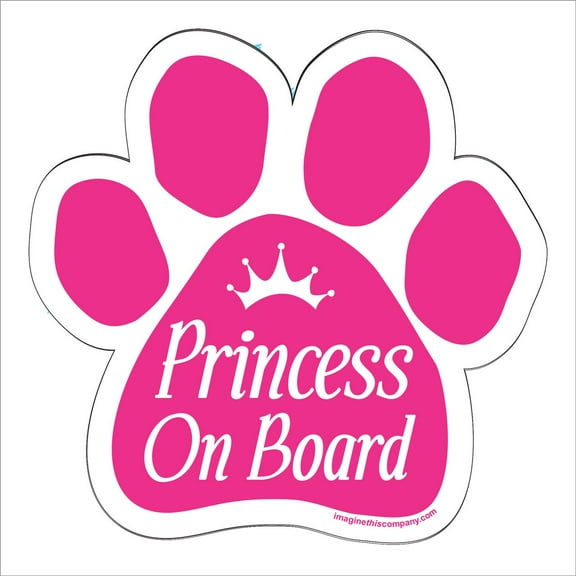 Princess on Board Pink Paw Magnet