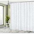 thumbnail image 5 of Ambesonne Nautical Shower Curtain, Nautilus Shell Like Waves, 69"Wx84"L, White and Dark Ceil Blue, 5 of 5