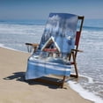 thumbnail image 4 of PHYHOO Christmas Landscape with Snow Covered House Beach Towel Christmas Camping Towels Microfiber Sand Free Quick Dry Ultra Absorbent Super Soft for Kids Adults 30x60in, 4 of 8