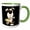 Green/White, variant on 3drose, Cool Funny Cute Happy Hound Dog Eating Taco Cartoon, 15oz Mug