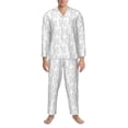 thumbnail image 3 of Naloa Poodle Dog Men’s Pajamas Set - Long Sleeve Button Down Sleep Shirt and Pajama Bottoms Sleepwear Set-Medium, 3 of 7