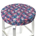 thumbnail image 3 of Honeii flower Skull leaf colorful Bar Stool Covers – Perfect Fit for 12" to 14" Round Stools, Crease-Resistant, Stretchy, Washable & Dustproof Seat Slipcovers-12 inch, 3 of 7