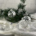 thumbnail image 3 of 4ct Clear and White Snowflakes Shiny Christmas Ball Ornaments 2.5" (67mm), 3 of 4