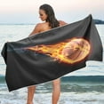 thumbnail image 7 of Basketball on Fire Beach Towel - Super Absorbent Oversized Travel Towels - Lightweight Compact Quick Dry Towel for Swimming Camping Holiday （126） Wash cloth, 7 of 7