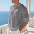 thumbnail image 6 of Linen Polo Shirt Men Long Sleeve Polo Shirts Casual Golf Sweatshirts for Men | Long Sleeve Breathable Gym Workout Sweatshirts Fashion Streetwear for Travel Daily Wear, 6 of 7