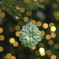 thumbnail image 2 of Northlight 3.75" Green Glittered Poinsettia Flower Glass Christmas Ornament, 2 of 4