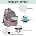 thumbnail image 4 of Pink Cat Head Gray Pattern Cute School Backpack with Padded Back and Adjustable Shoulder Straps 13.4"x11"x4.7", 4 of 5