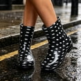 thumbnail image 6 of Women's Multi Color Printed PVC Ankle Rain Boots Glossy Waterproof Short Footwear, 6 of 6