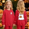 thumbnail image 2 of Leey-World Halloween Sweatshirt For Girls Ghost Cute Crewneck Kids Tops Girls Halloween Shirt Long Sleeve Festival Pullover Sweatshirt, 2 of 9