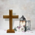 thumbnail image 2 of Wooden Standing Cross Decor Altar Cross With Stand Double-sided Table Cross Gift, 2 of 5