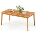 thumbnail image 1 of Gymax 6-Person Outdoor Acacia Wood Dining Table w/ 1.96'' Umbrella Hole Rectangular, 1 of 10