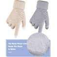 thumbnail image 3 of 2 Pairs Women's Winter Touchscreen Gloves Warm Fleece Lined Knit Gloves Elastic Cuff Winter Texting Gloves, 3 of 7