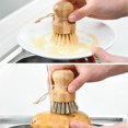 thumbnail image 5 of Cepillo de palma ecológico con cerdas de fibra extrafuertes, herramienta de cocina resistente al calor y versátil para limpieza intensiva, juego de cepillos para platos de bambú, 5 of 5