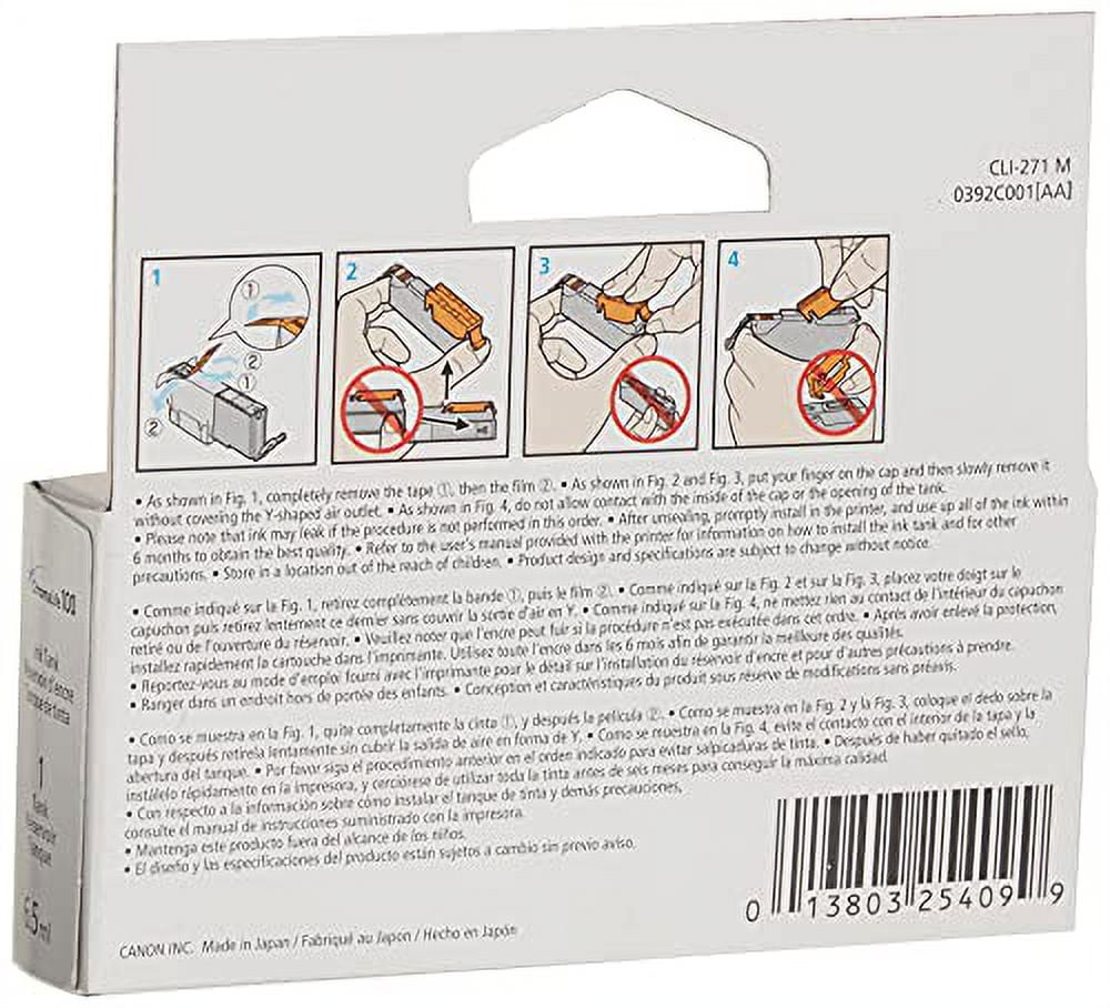 Canon - MAKASIH Canon CLI-271 Magenta Ink Tank Compatible to MG6820, MG6821
