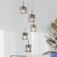 thumbnail image 3 of LNC Tucana 5-Light Matte Black Modern/Contemporary Led Crystal Chandelier, 3 of 17