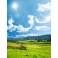 thumbnail image 2 of XDDJA Tissu Polyester 5X7ft Paysage Nature Photographie Arrière-Plans Herbe Verte Nuages Blancs Ciel Bleu Photo Studio Fond, 2 of 2