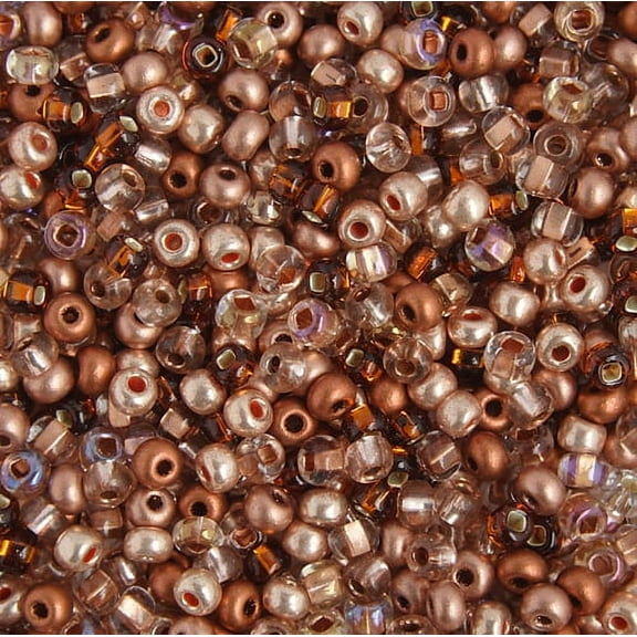 John Bead Czech Glass Seed Beads 6/0 (500g) Copper Mega Mix Bead
