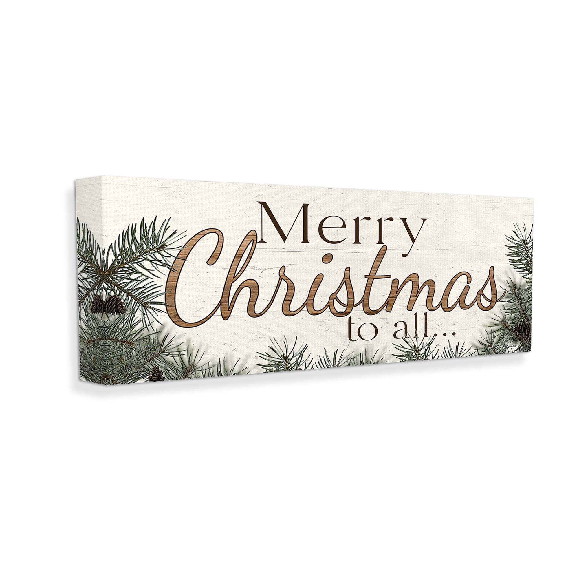 Stupell Industries Woodland Christmas Typography Holiday Painting Gallery Wrapped Canvas Art Print Wall Art, 40 x 17