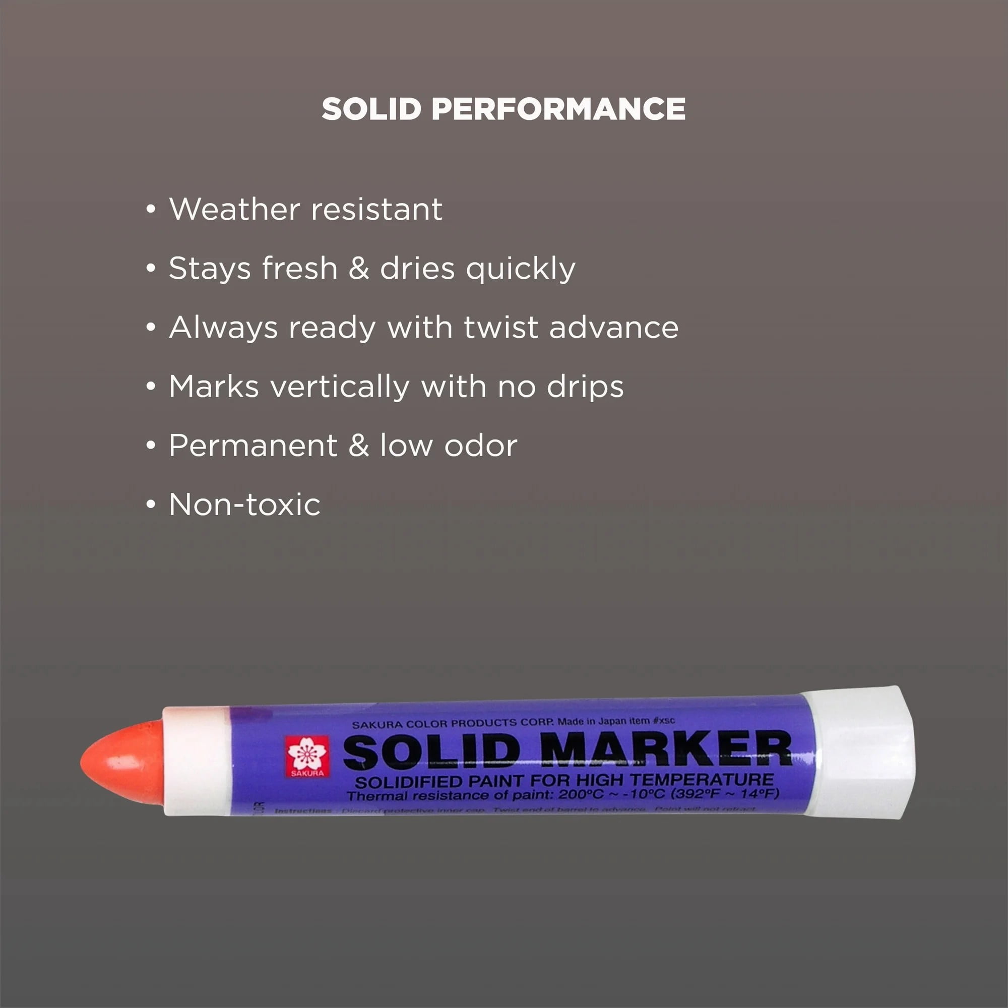 Sakura Solid Paint Markers - Permanent Marker Paint Pens - Window, Wood, & Glass Marker - Orange Paint - 12 Pack