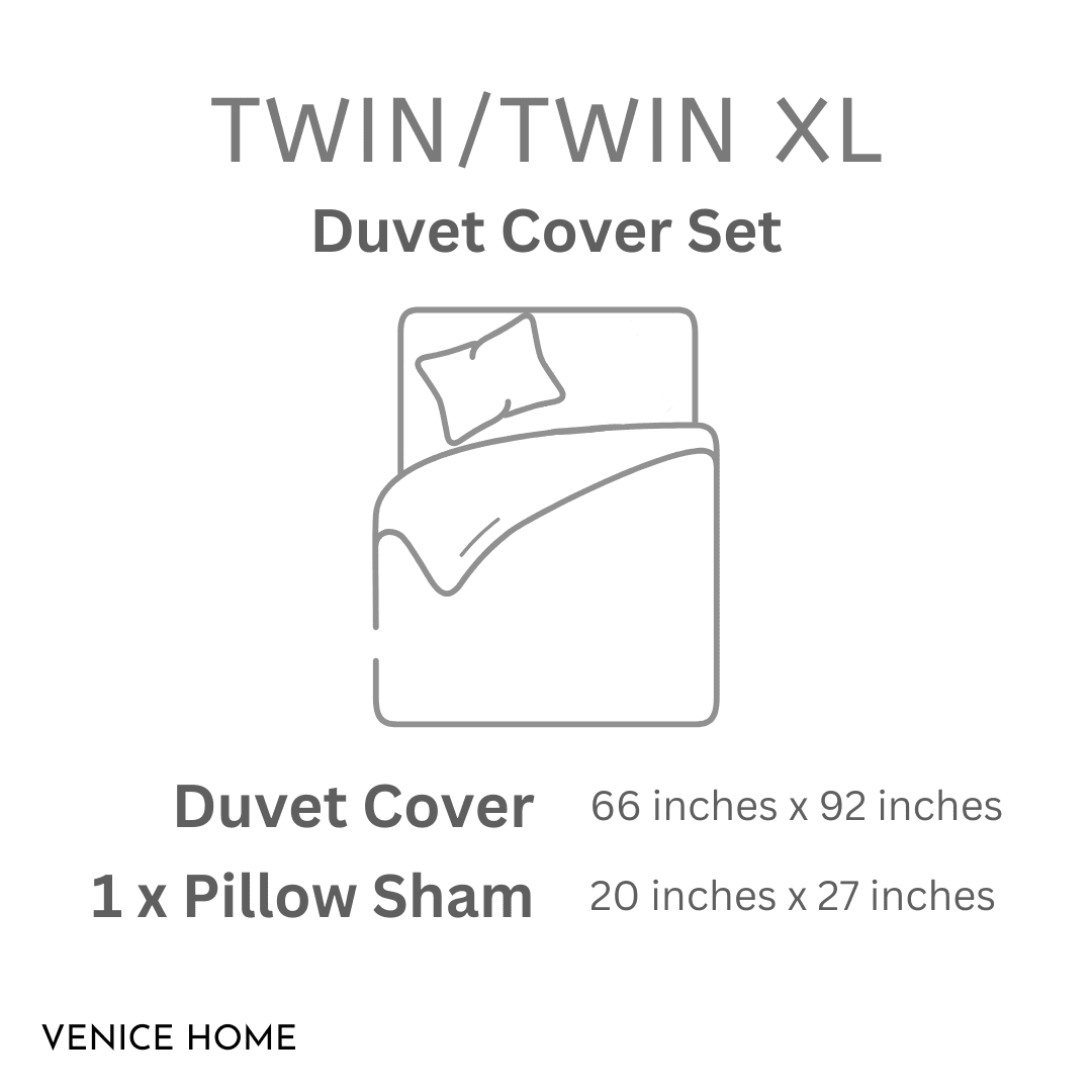 Venice Home 100% Cotton Jersey Duvet Cover Set - 3 Piece Set
