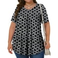 thumbnail image 3 of Fantaslook Womens Plus Size Tops Tunic Short Sleeve Shirts Floral Blouses Loose Summer Tops, 3 of 6