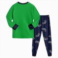 thumbnail image 4 of NOLDARES Toddler Kid Boy Clothes 2-Piece Graphic Print Long Sleeve Tee Sweatshirt Tops Elastic Waist Joggers Pants Fall Winter Outfits Clothing(Green,7-8 Y), 4 of 9