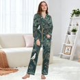 thumbnail image 6 of FORMRS Womens Pajama Set Long Sleeve Top and Pants with Pockets Soft Comfy Lounge Sleepwear, Sizes S-2XL, Floral Forest Scene, 6 of 7
