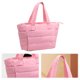 thumbnail image 1 of Bolso Mano Acolchado Con Hilo Bordar Ropa Algodón Esponjoso Gran Capacidad Un Hombro () Rosa, 1 of 10