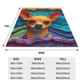 thumbnail image 3 of Fuzoiu Colorful Textured Chihuahua Print Ultra-Soft Micro Fleece Blanket,All Seasons Flannel Throw, Lightweight Blanket for Bed, Sofa, Couch, Movie Night, Camping, and Travel-40"x30", 3 of 7