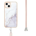 thumbnail image 3 of SaniMore for iPhone 15 Plus 6.7" 2023 Case with Detachable Crossbody Lanyard Shockproof TPU Backplane Marble Pattern Luxury Fashion Anti-drop Slim Lightweight Cover for iPhone 15 Plus, White, 3 of 4