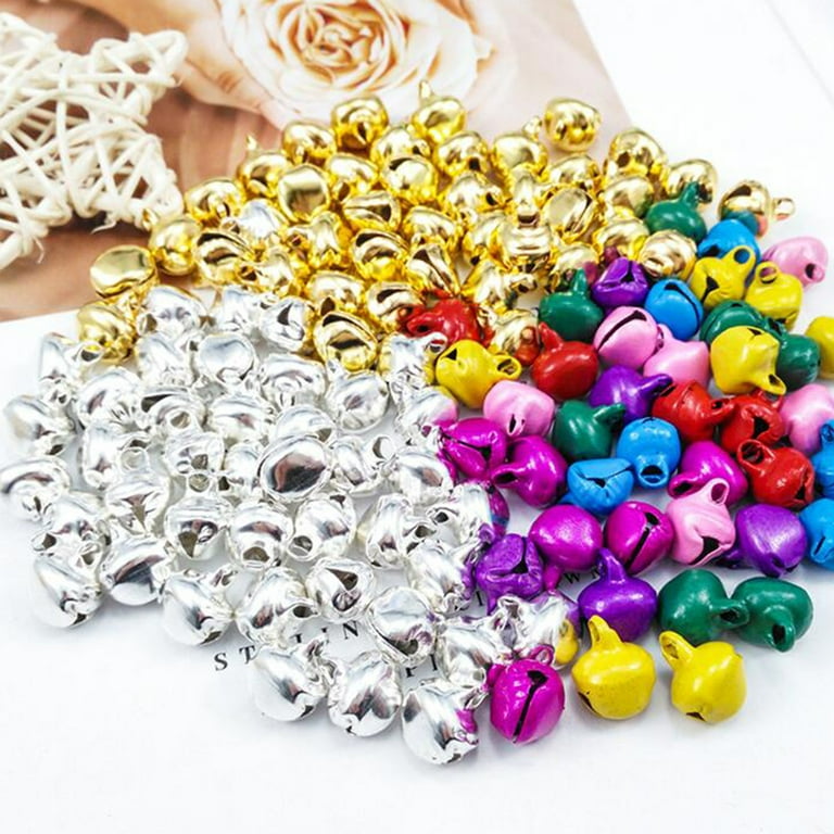 Jingle Bells, 100PCS Craft Bells Multi-Color Bulk DIY Bells for