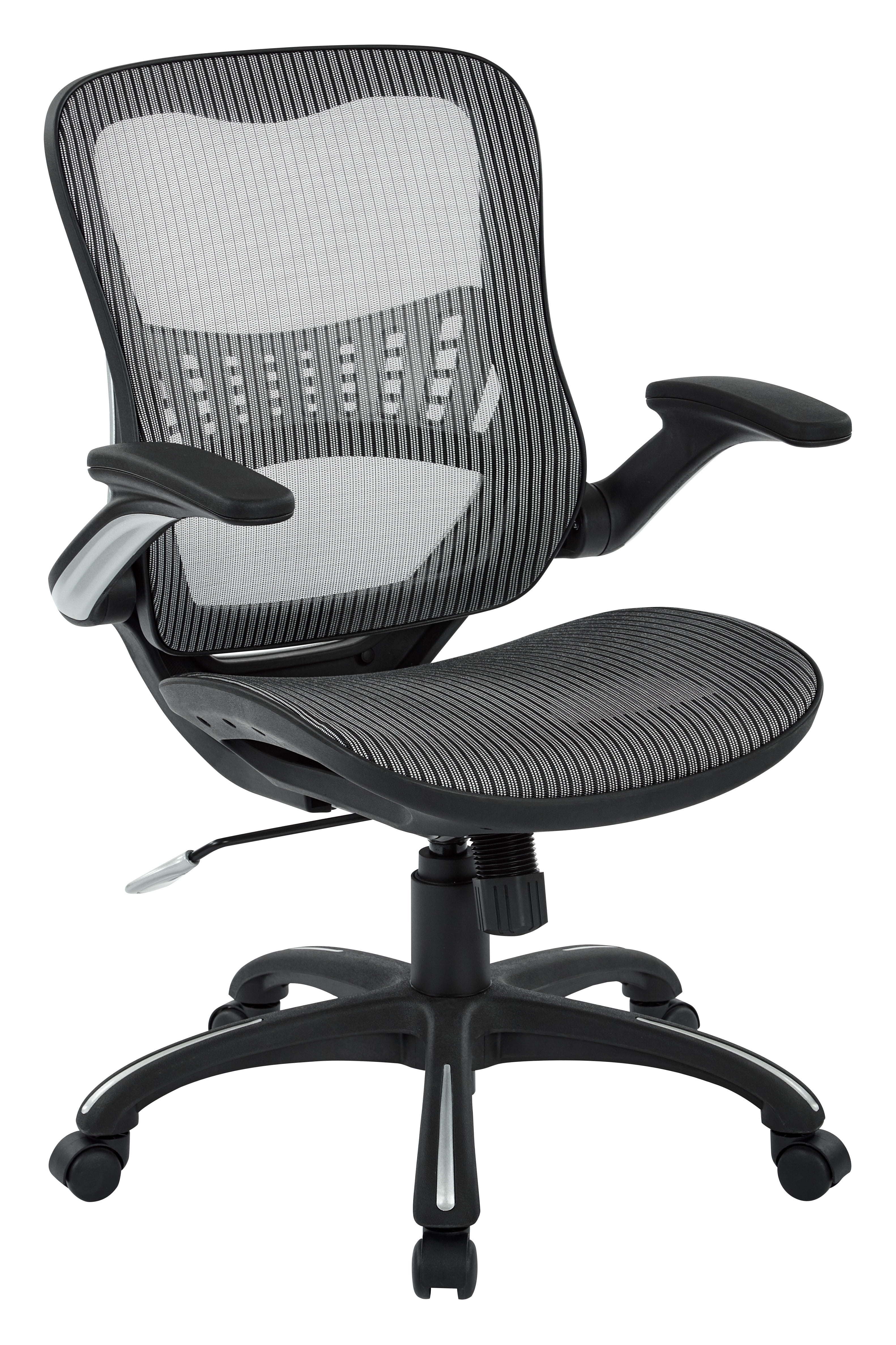 Office Star Products Mesh Seat and Back Manager’s Chair in Grey Mesh
