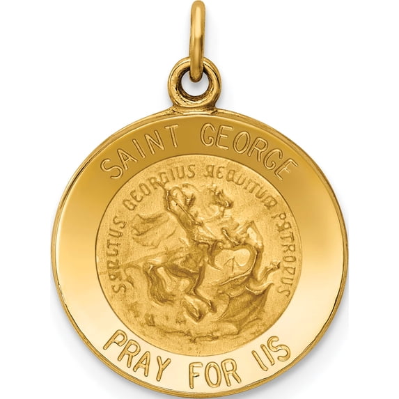 14K Yellow Gold Saint George Medal Charm (20 X 15) Made In United States xr410