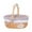 C, variant on Wicker Picnic Basket with Removable Liner & Lid, Oval Hand Woven Picnic Hamper with Foldable Handle for Camping, Outdoor, Easter, Gift Storage