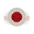thumbnail image 2 of 2.68 ct Brilliant Round Cut Ruby 18K Rose Gold Halo Solitaire with Accents Engagement Bridal Wedding Ring Band Set size 4.75, 2 of 7