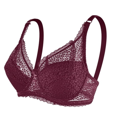 Quealent Womens Bras Comfortable Plus Size Women s Invisibles Comfort Seamless Wireless Skinny Strap Retro Bralette Bra ( XXXXL)