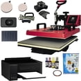 thumbnail image 1 of Combo 7 En 1 Ev Technologies Plancha sublimacion color roja con impresora y 150 articulos, 1 of 6