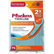 PLACKERS Twin-Line Dental Flossers, Cool Mint 75 each