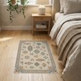thumbnail image 3 of ODIKA 2'x3' Beige Sand Mist Geometric Floral Medallion Washable Doormat Traditional Ornamental Motifs with Decorative Non-Slip, Low Pile for Entryway, Kitchen, Laundry Room, 3 of 7