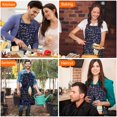 thumbnail image 7 of Math Equations Space Rocket Blue Pattern Apron-Garden Aprons for Women with Pockets-Cotton Linen Waterproof Kitchen Cooking Gardening Aprons Adjustable for Kitchen,Cooking,BBQ and Salon 33x27 Inch, 7 of 7
